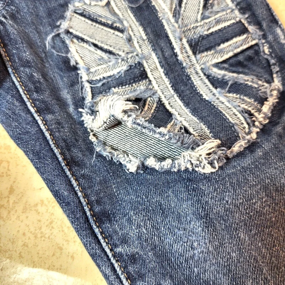 Baby Gap 1969‎ Boys 5 Pocket Union Jack Blue Jean England Patch 3 Year *FLAW